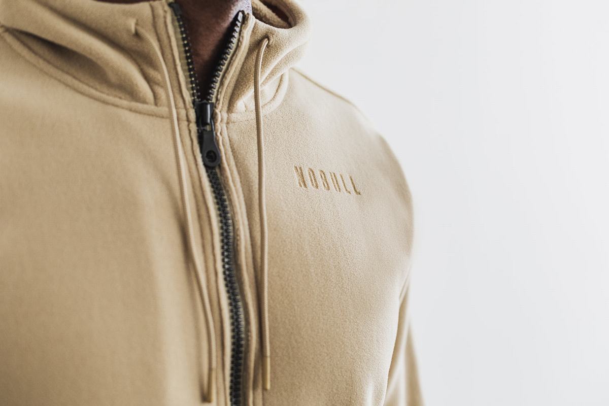 Nobull Arctic Zip-up Men's Jackets Beige | Australia (RX2749)